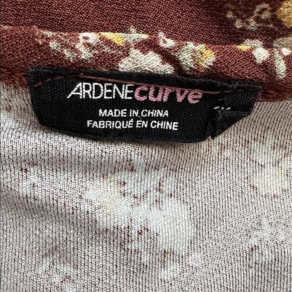 Ardene Curve Brown Floral Midi Dress Cottagecore 1X - Picture 7 of 8